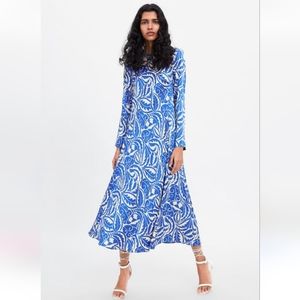 Zara Printed Maxi Dress, Size XS